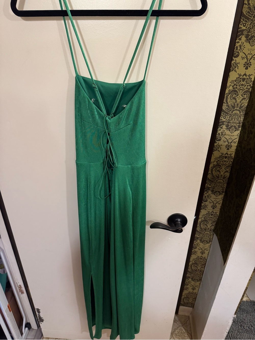 EUC Wild Fable Women's Green Sleeveless Lace-Up Elastic Back Dress // S - Picture 3 of 10